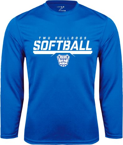 Tennessee Wesleyan Performance Longsleeve Shirt TWU Bulldogs Softball Stencil - ONLINE ONLY